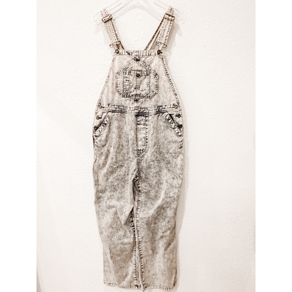 Faherty Mechanic Denim Overalls Womens M Charcoal 100% Cotton Utility Jumpsuit